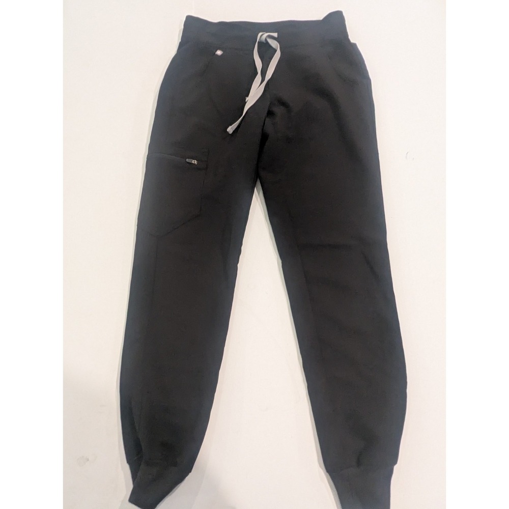 Figs Womens Black Zamora High Waisted Jogger Scrub Pants Medical Uniform Size XS